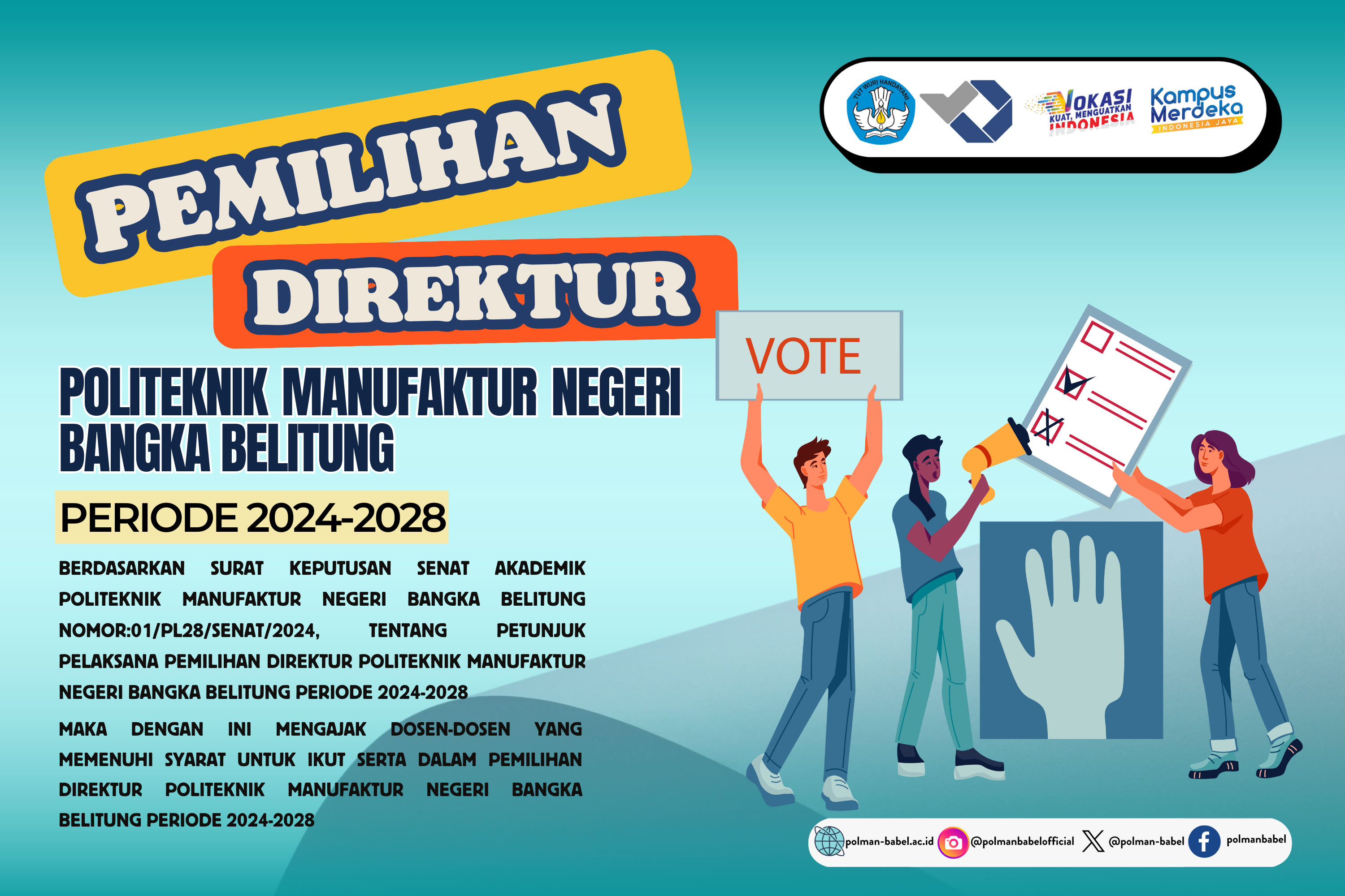 Announcement of the Election of Director of the Bangka Belitung State Manufacturing Polytechnic in 2024