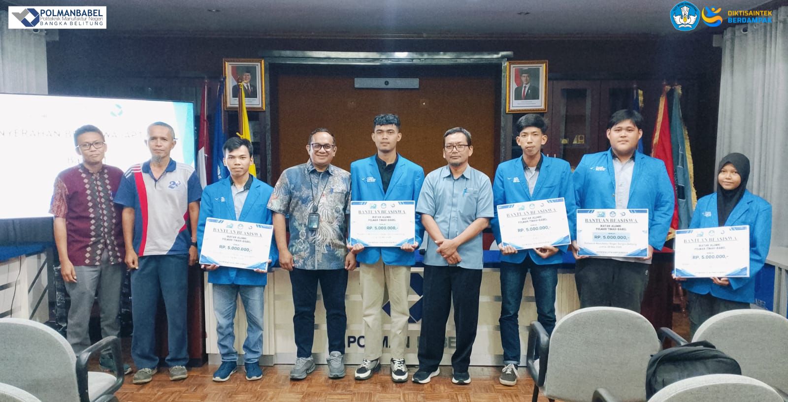 Outstanding Students from Polman Negeri Babel Receive Batch 1 Scholarships from IAPT-Babel